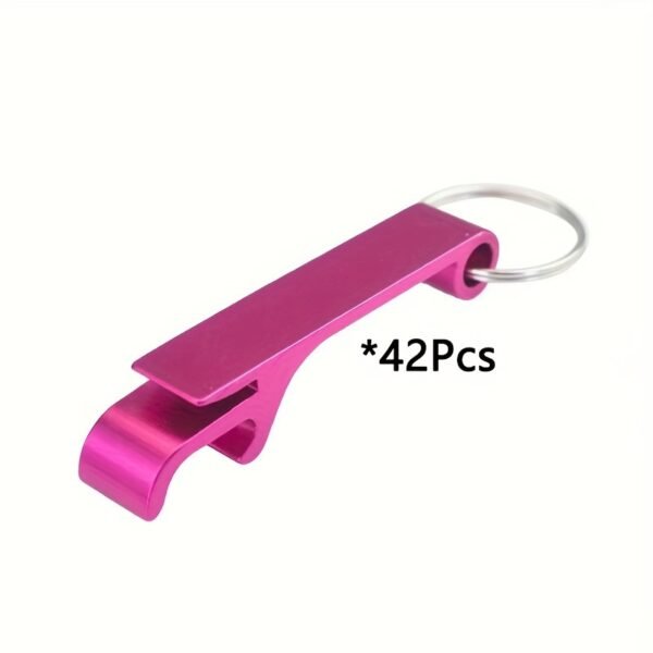 42pcs Customizable Multi-Color Metal Bottle Opener Keychain Set - Durable and Portable