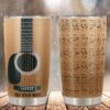 Personalized 20oz guitar-themed tumbler mug with lid.