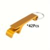 42pcs Customizable Multi-Color Metal Bottle Opener Keychain Set - Durable and Portable