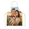 Custom linen kitchen apron with personalized design, oil-resistant.