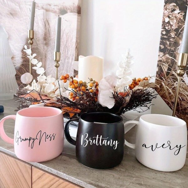 Custom ceramic coffee mug from CozyCup with personalized design.