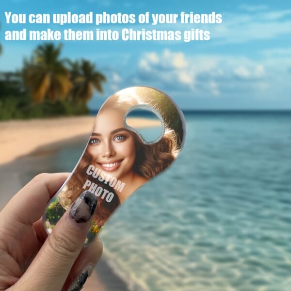 Personalized bottle opener with fridge magnet functionality.