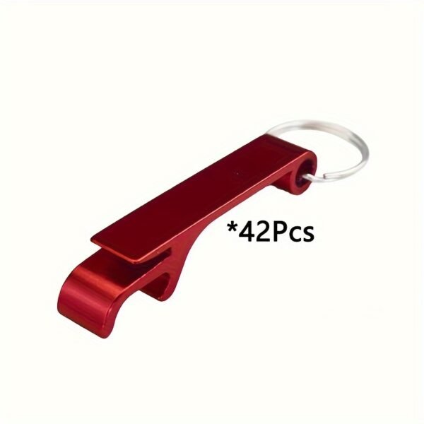 42pcs Customizable Multi-Color Metal Bottle Opener Keychain Set - Durable and Portable