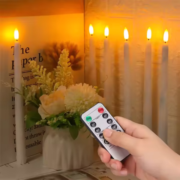 2025 Electronic Candle With Battery Timer Remote Control Flameless LED Candles Tears Light Wedding Dinner Home Decoration 27cm