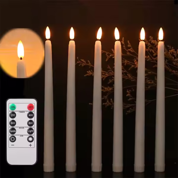 2025 Electronic Candle With Battery Timer Remote Control Flameless LED Candles Tears Light Wedding Dinner Home Decoration 27cm
