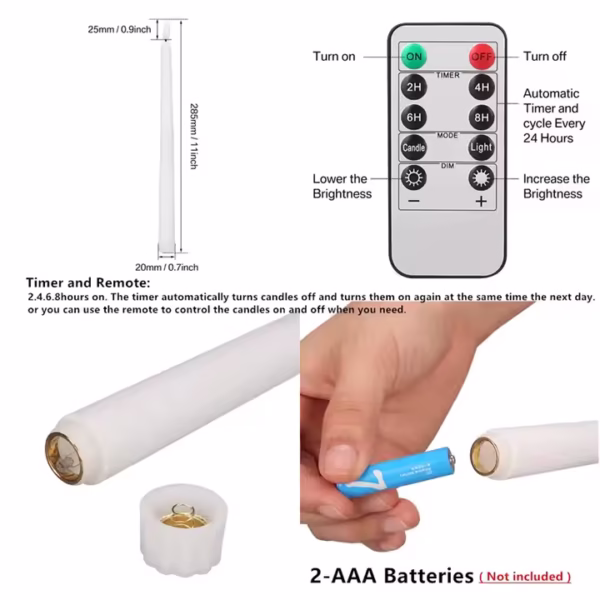 2025 Electronic Candle With Battery Timer Remote Control Flameless LED Candles Tears Light Wedding Dinner Home Decoration 27cm