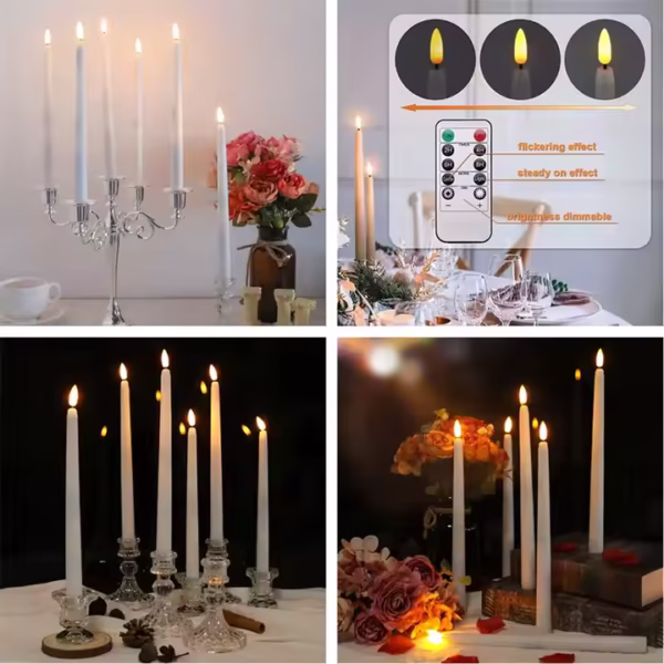 2025 Electronic Candle With Battery Timer Remote Control Flameless LED Candles Tears Light Wedding Dinner Home Decoration 27cm