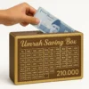 Mister Traders Acrylic Golden Umrah Saving Wooden Box