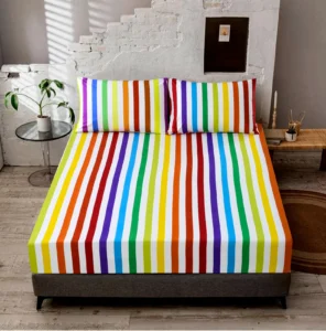 Fitted Bed Sheet-Multi Stripes