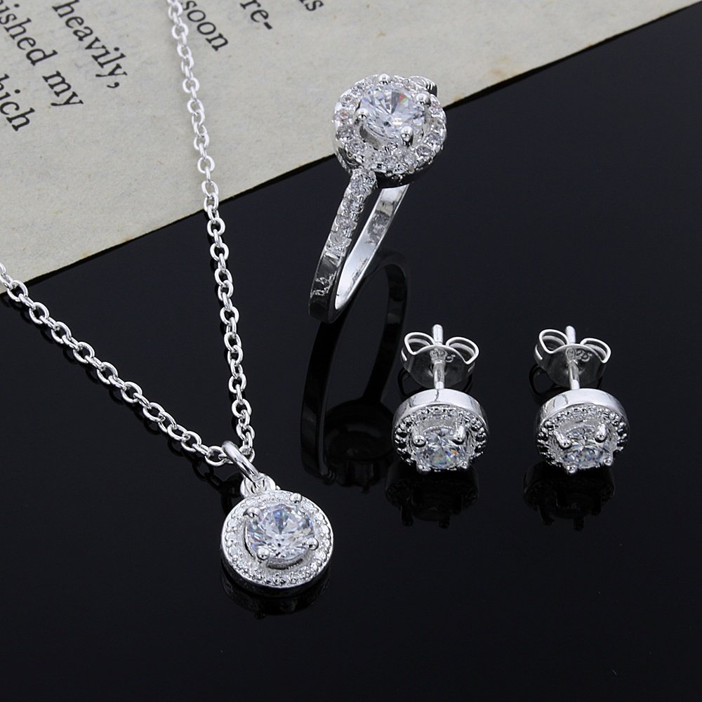 Elegant Silver Plated Jewelry Set
