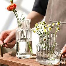 nordic vase, transparent flower vase,